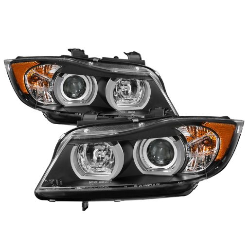 Bild på Spyder BMW E90 3 - Series 06 - 08 4DR Headlights - Halogen Model Only - Black PRO - YD - BMWE9005V2 - AM - BK