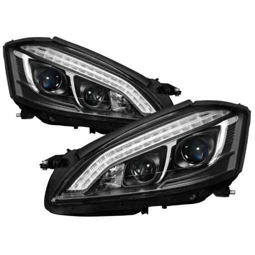 Bild på Spyder Mercedes W221 S Class 07 - 09 Headlights - HID Model Only - Black PRO - YD - MBW22107 - HID - DRL - BK