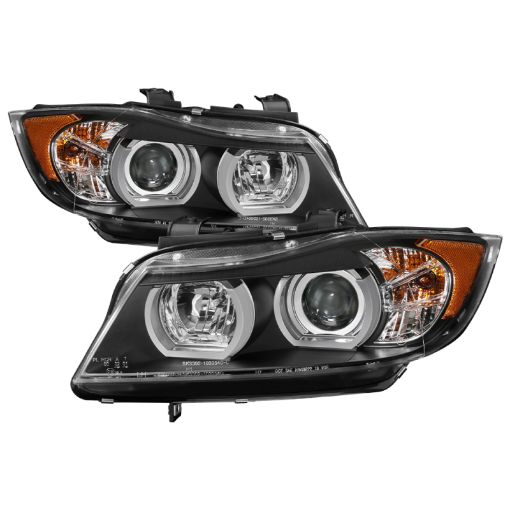 Bild på Spyder BMW E90 3 - Series 06 - 08 4DR V2 Headlights - HID Only - Black PRO - YD - BMWE9005V2 - HID - DRL - BK