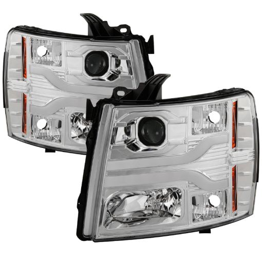 Bild på Spyder Chevy Silverado 1500 07 - 13 Version 3 Projector Headlights - Chrome PRO - YD - CS07V3 - LBDRL - C