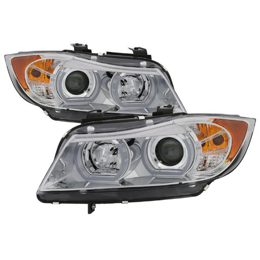 Bild på Spyder BMW E90 3 - Series 06 - 08 4DR V2 Headlights - HID Only - Chrome PRO - YD - BMWE9005V2 - AFSHID - C