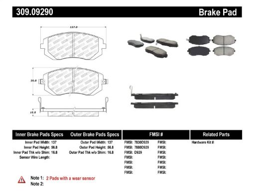 Bild på Stoptech 03 - 10 Subaru ForesterImpreza 02 - 12 Subaru LegacyOutback Sport Brake Pads - Front