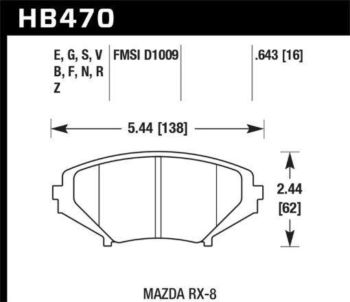 Bild på Hawk 04 - 09 RX8 HPS Street Front Brake Pads (D1009)