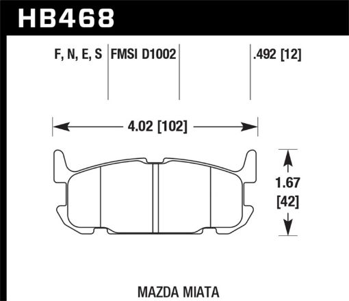 Bild på Hawk 04 - 05 Mazda Miata HT - 10 Race Rear Brake Pads