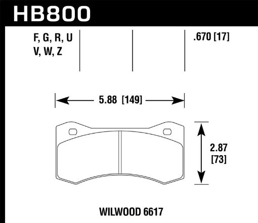 Bild på Hawk Willwood 6617 Caliper DTC - 70 Race Brake Pads