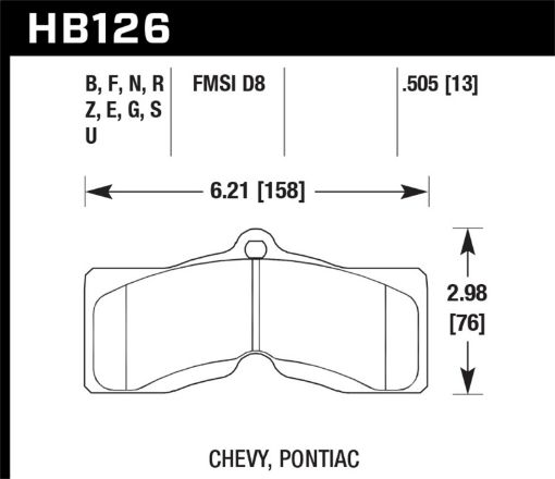 Bild på Hawk 78 - 82 Chevy Corvette H - 10 Performance Front Brake Pads