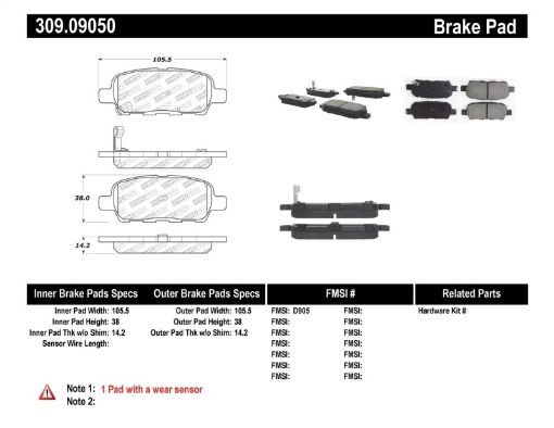 Bild på StopTech Performance 602 - 08 350z 01 - 08 G35 Rear Brake Pads