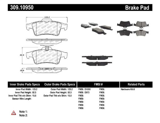 Bild på StopTech Performance 07 - 09 Mazdaspeed3 06 - 07 Mazdaspeed6 06 - 07 Mazda3 Rear Brake Pads