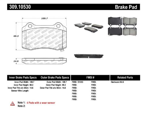 Bild på StopTech Performance 10 Camaro Rear Brake Pads