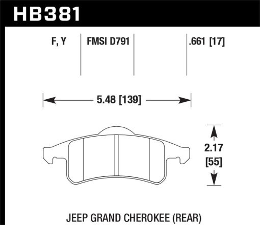 Bild på Hawk 99 - 04 Jeep Grand Cherokee LTS Street Rear Brake Pads