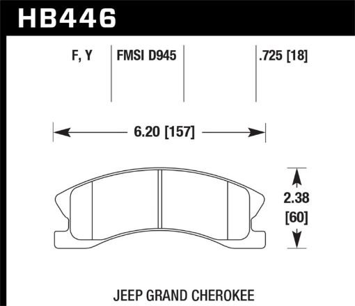 Bild på Hawk 99 - 04 Jeep Grand Cherokee w Akebono Front Calipers ONLY LTS Street Front Brake Pads