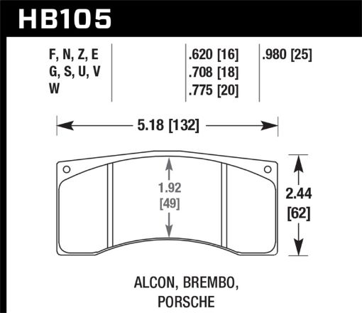 Bild på Hawk BremboAlcon DTC - 60 Race Brake Pad Sets