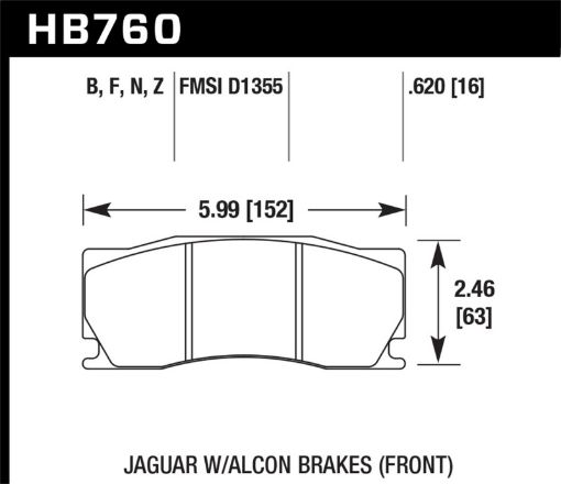 Bild på Hawk 08 - 12 Jaguar XKR HPS Front Brake Pads