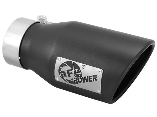 Bild på aFe Power Gas Exhaust Tip Black - 3 in In x 4.5 out X 9 in Long Bolt On (Black)