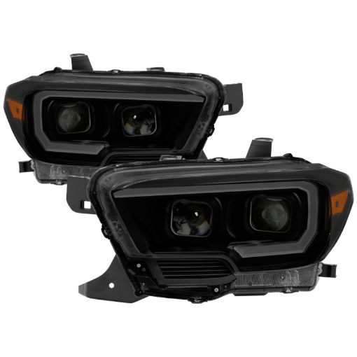 Bild på xTune Toyota Tacoma 16 - 18 DRL Light Bar Projector Headlights - Black Smoked PRO - JH - TTA16 - LBDRL - BSM