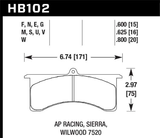 Bild på Hawk Stoptech AP Racing 6 DTC - 30 Race Brake Pads