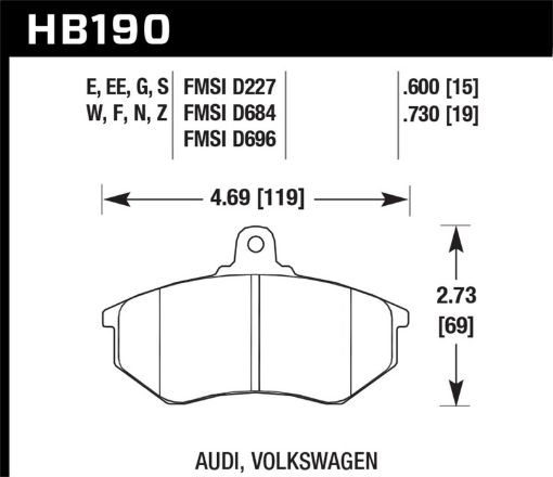 Bild på Hawk 80 - 87 Audi 5000 HT - 10 Compound Front Brake Pads