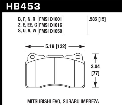 Bild på Hawk DTC - 80 04 - 15 Subaru Impreza WRXSTI, 02 - 0608 - 14 Mitsubishi Lancer Evo Front Brake Pads