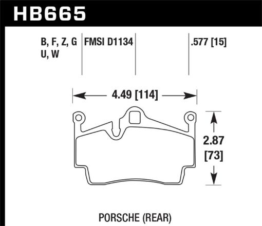 Bild på Hawk 2014 - 2015 Porsche Cayman Performance Ceramic Street Rear Brake Pads