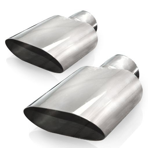 Bild på Stainless Works Big Oval Exhaust Tips 2.5in Inlet (priced per pair)