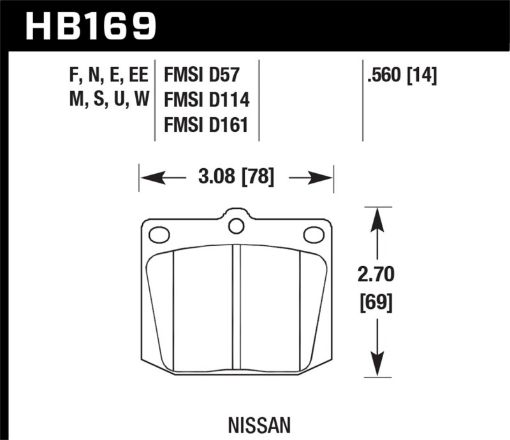 Bild på Hawk 75 - 78 Nissan 280Z Black Race Front Brake Pads