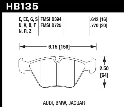 Bild på Hawk 91 - 93 BMW M595 - 02 DTC - 60 Race Front Brake Pads