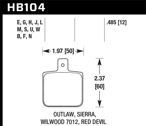 Bild på Hawk Wilwood DL Single Black Brake Pads