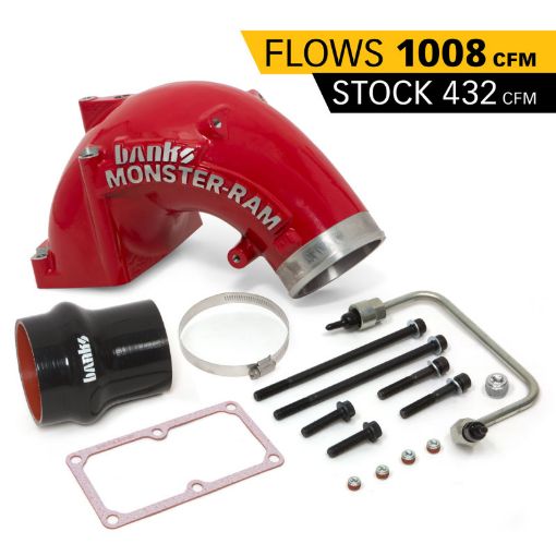 Bild på Banks Power 07.5 - 17 Ram 25003500 6.7L Diesel Monster - Ram Intake System wFuel Line 4.0in Red