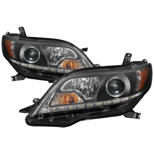 Bild på Spyder Toyota Sienna 2011 - 2014 Projector Headlights - DRL LED - Black PRO - YD - TSEN11 - DRL - BK