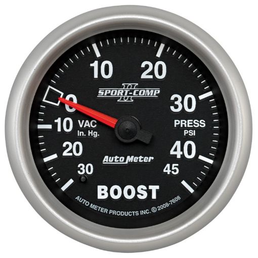 Bild på Autometer Sport - Comp II VACBoost 2 58in 30 IN HG - 45PSI Mechanical Gauge