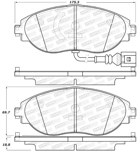 Bild på StopTech Sport 12 - 17 Volkswagen CC Front Brake Pads