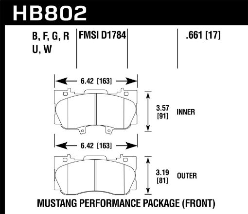 Bild på Hawk 15 - 17 Ford Mustang GT DTC - 30 Race Front Brake Pads