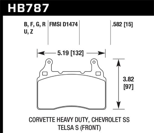 Bild på Hawk 15 - 17 Chevy Corvette Performance Ceramic Street Front Brake Pads