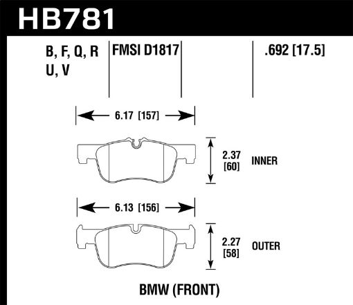 Bild på Hawk 12 - 15 BMW 118i DTC - 05 Race Front Brake Pads