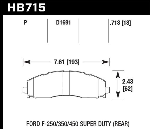 Bild på Hawk 15 - 17 Ford F - 250350 LTS Street Rear Brake Pads