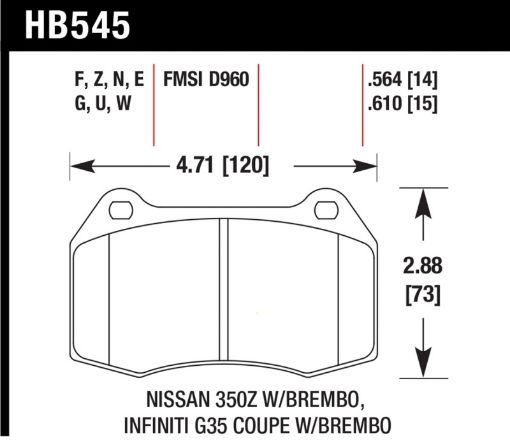 Bild på Hawk DTC - 80 03 - 09 Nissan 350Z wBrembo Brakes Front Race Brake Pads