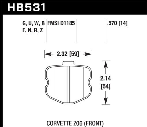 Bild på Hawk DTC - 80 06 - 13 Chevy Corvette Z06 Front Race Brake Pads