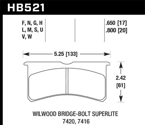 Bild på Hawk DTC - 80 Wilwood BB SL 7416 17mm Race Brake Pads