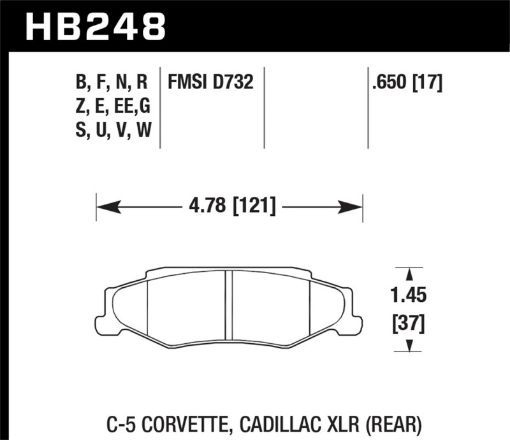 Bild på Hawk DTC - 80 97 - 13 Chevy Corvette Rear Race Brake Pads