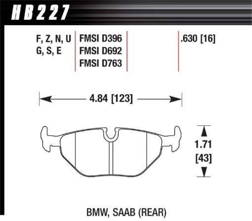 Bild på Hawk DTC - 80 97 - 02 BMW Z303 - 08 BMW Z4 Rear Race Brake Pads