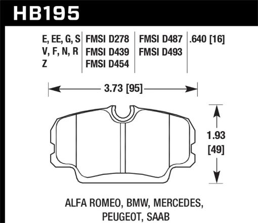 Bild på Hawk DTC - 80 87 - 91 BMW 325i Front Race Brake Pads