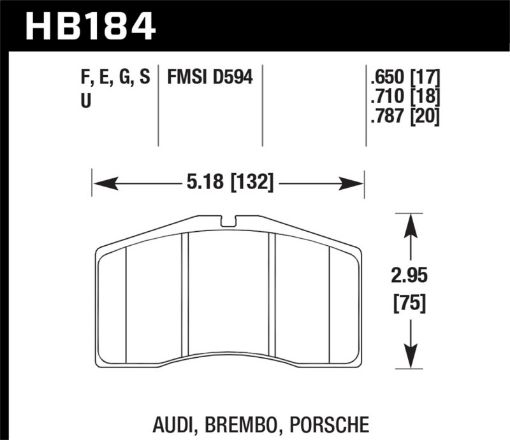 Bild på Hawk DTC - 80 91 - 98 Porsche 911 Turbo Front Race Brake Pads