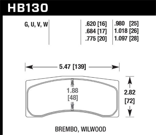 Bild på Hawk DTC - 80 Brembo 20mm Race Brake Pads