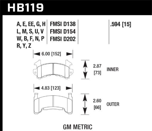 Bild på Hawk DTC - 80 76 - 88 Chevy Camaro Rear Race Brake Pads