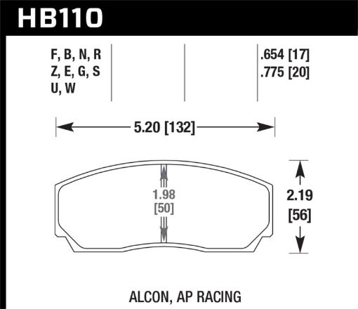 Bild på Hawk DTC - 80 AP Racing 17mm Race Brake Pads