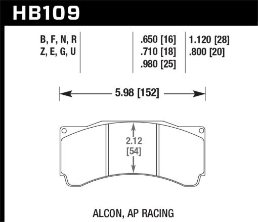 Bild på Hawk DTC - 80 AP RacingAlcon 29mm Race Brake Pads