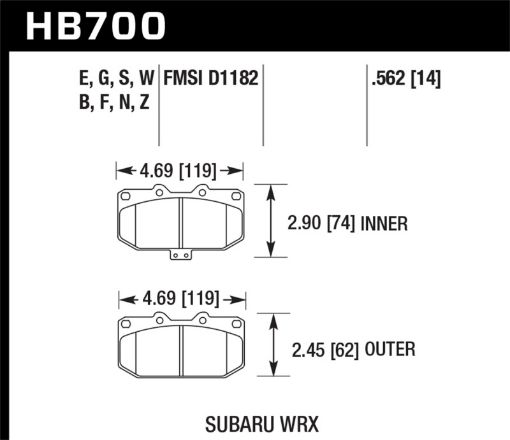 Bild på Hawk 06 - 07 Subaru WRX Blue 9012 Front Race Pads