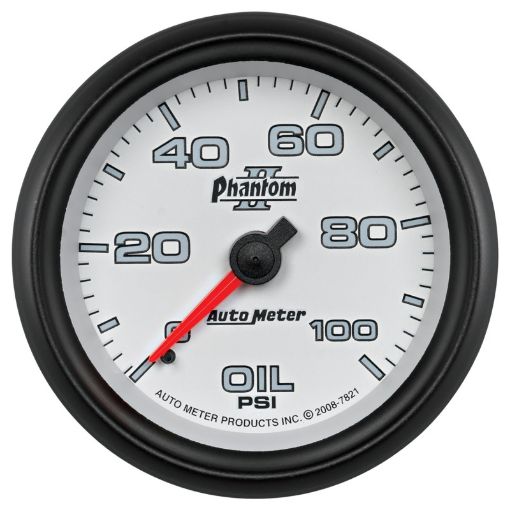 Bild på Autometer Phantom II 2 - 58in 100 PSI Mechanical Oil Pressure Gauge