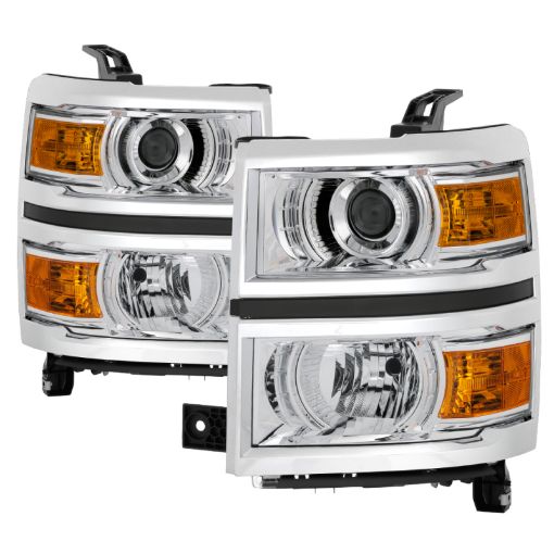 Bild på xTune Chevy Silverado 1500 14 - 15 Halogen Projector Headlight Chrome - HD - JH - CS14 - PJ - C