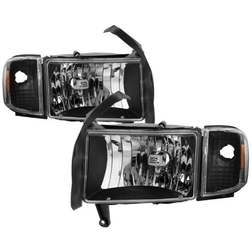 Bild på xTune Dodge Ram 1500 94 - 01 OEM Style Headlights w Corner Lamps - Black OEM HD - JH - DR94 - SET - BK